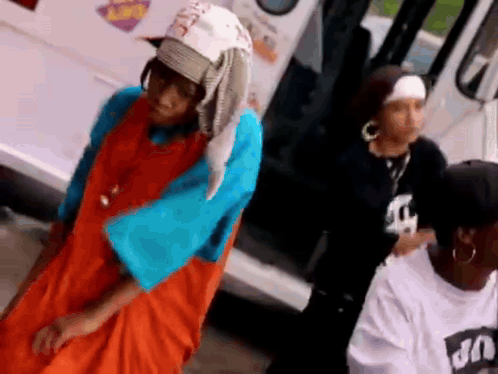 Group Standing In Front Of Ice Cream Truck GIF