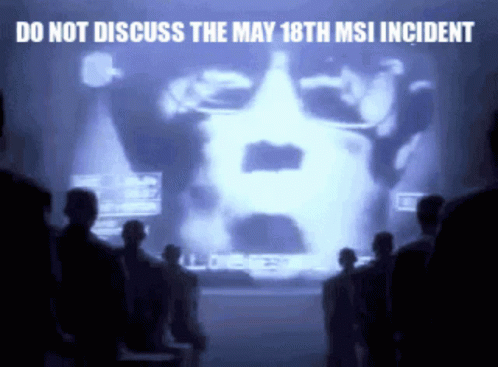 Group Watching Projection Of Man Saying Do Not Discuss The May 18Th MSI Incident GIF
