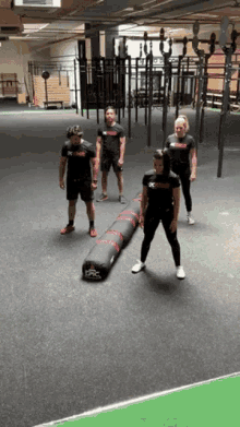Group Working Out Creative Burpee Exercise GIF