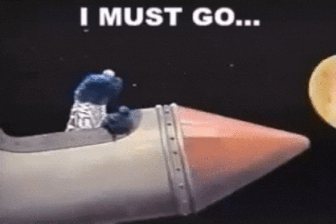 Grover Must Go Space Ship Funny Meme GIF