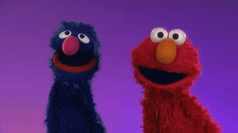 Grover Sesame And Elmo Dancing Doing Amazed Reaction GIF