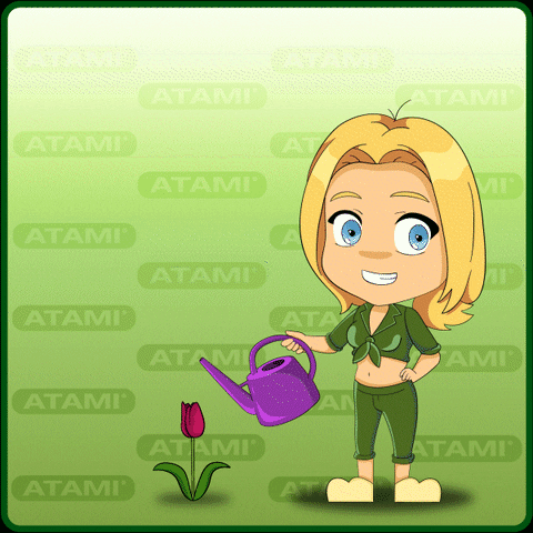 Growing Plant Watering Day Animation GIF