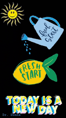 Growing Plant Watering Fresh Start Animation GIF