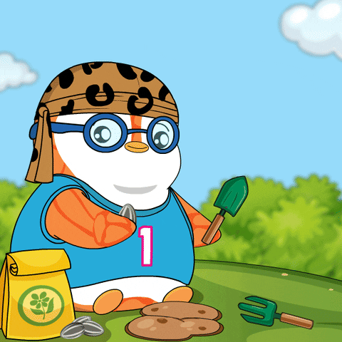 Growing Sunflower Plant Pudgy Penguin GIF