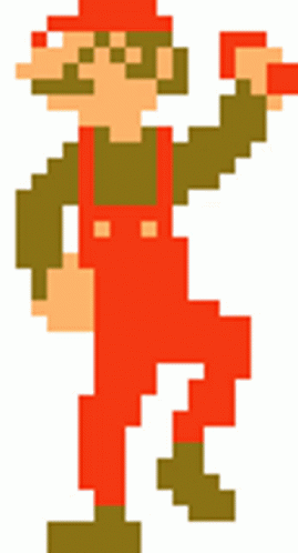 Grown And Skinny Pixel Mario GIF