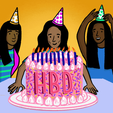 Grown Up Happy Birthday Daughter Blowing Candles Animation GIF