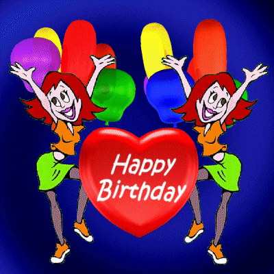 Grown Up Happy Birthday Daughter Dancing Twins Animation GIF