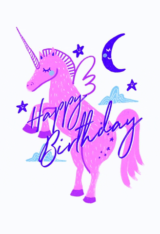 Grown Up Happy Birthday Daughter Flashing Unicorn GIF