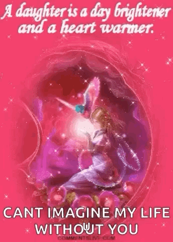 Grown Up Happy Birthday Daughter Glittery Angel GIF