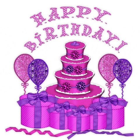 Grown Up Happy Birthday Daughter Glittery Balloons GIF