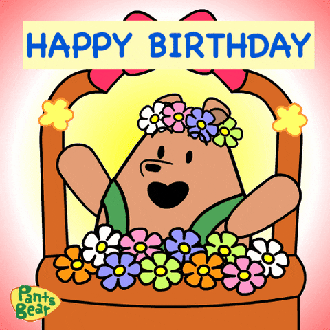 Grown Up Happy Birthday Daughter Pants Bear Waving GIF