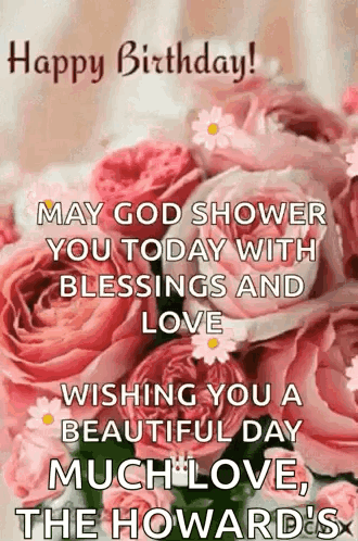 Grown Up Happy Birthday Daughter Pink Blooms GIF