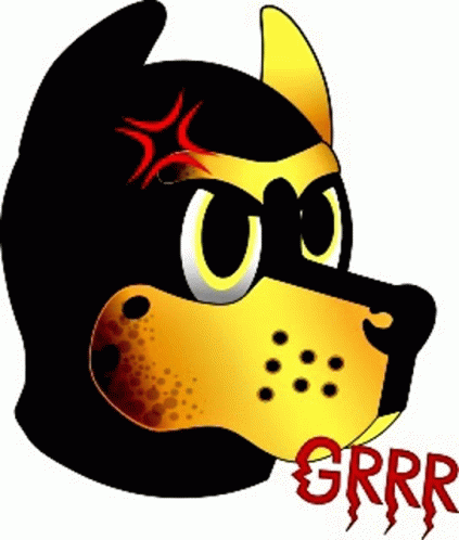 Grr Annoyed Black Dog GIF