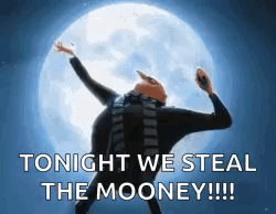 Gru Dancing in Front of Full Moon