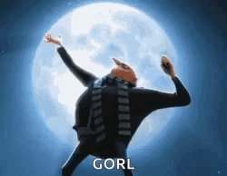 Gru Dancing In Front Of Full Moon GIF