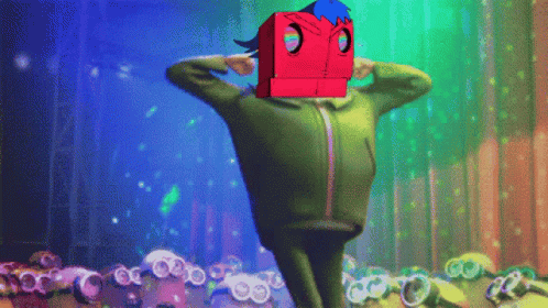 Gru Dancing With Red Square Cartoon Head GIF