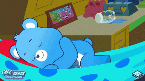 Grumpy Bear Covering Ears Care Bear GIF