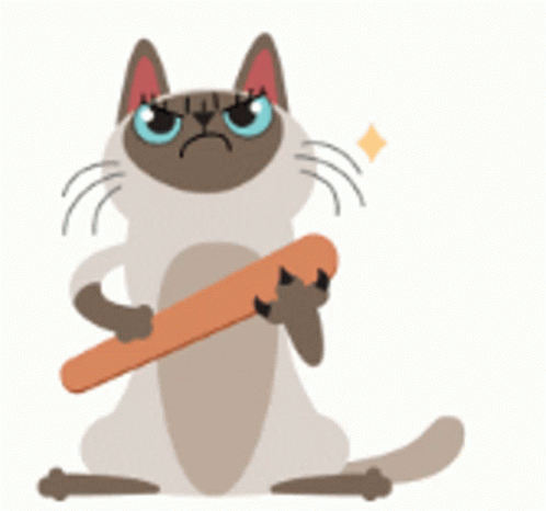 Grumpy Cartoon Cat Nail File GIF