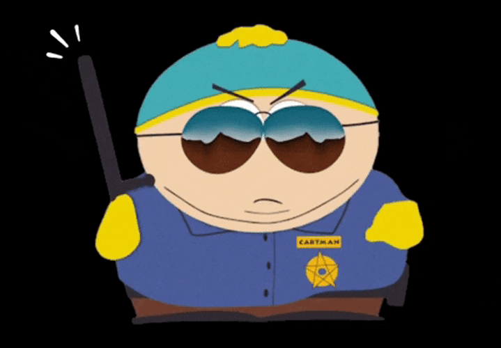 Grumpy Cop Eric Cartman South Park GIF