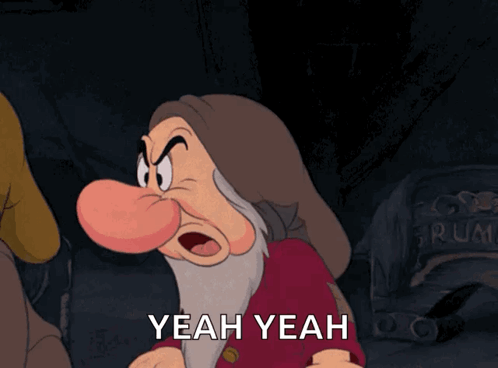 Grumpy Dwarf Saying Yeah Yeah