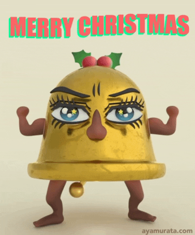 Grumpy Looking Christmas Bell Animation GIF