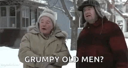 Grumpy Old Men Lemmon And Matthau In Snow GIF