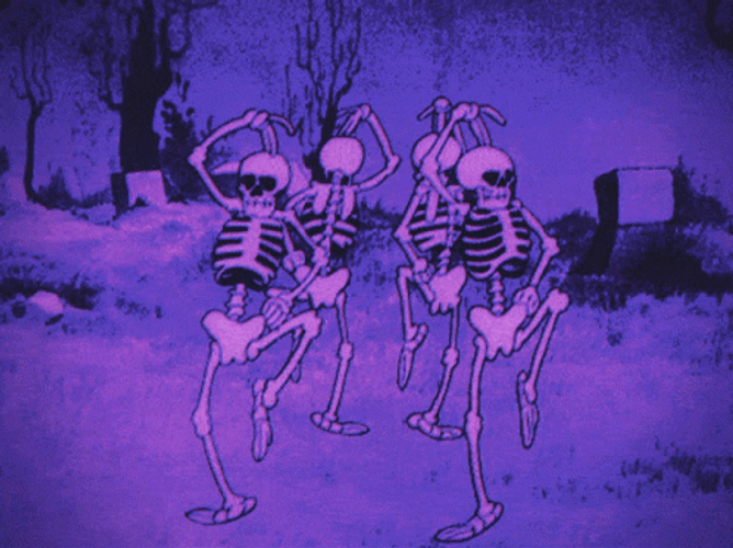 Grunge Aesthetic Dancing Skeletons GIF