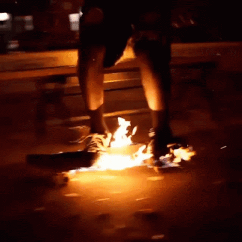 Grunge Aesthetic Skateboard Fire GIF