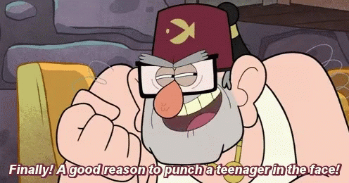 Grunkle Stan Punch A Teenager GIF