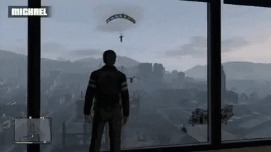 Gta5 Parachute Denied By Glass Windows GIF