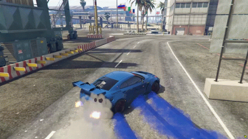 Gta5 Souped Up Blue Car Drift GIF