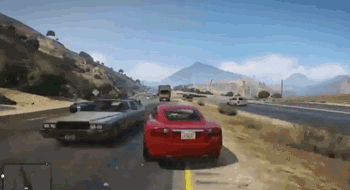 Gta5 Sports Car Dodging Traffic GIF