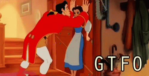 Gtfo Gaston Try To Kiss Belle GIF