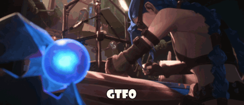 Gtfo Is Written On The Bottom Of The Screen GIF