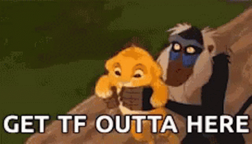 Gtfo Rafiki Throws Simba GIF