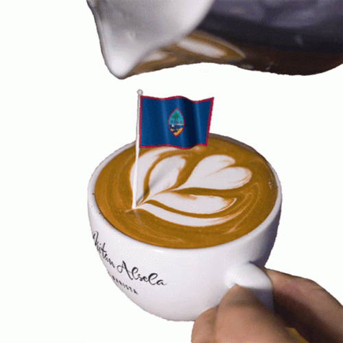 Guam Delicious Coffee With Flag GIF
