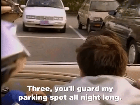 Guard Parking Slot All Night Long Movie Clip GIF