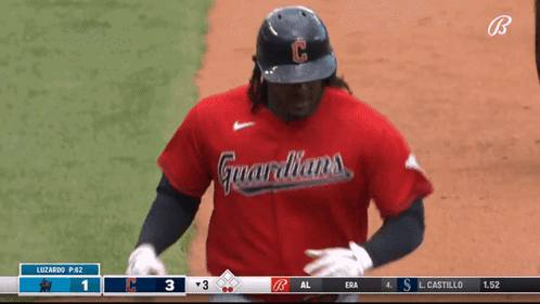 Guardians Baseball Player Running on Field