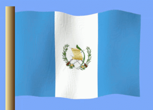 Guatemala Flag Waving on Pole