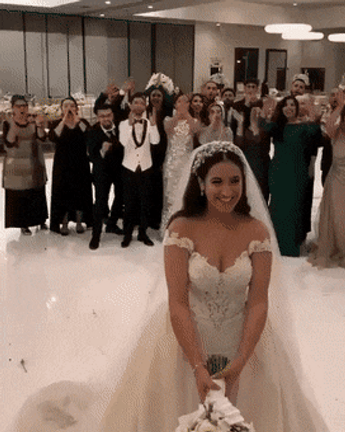Guest Running Away With Bouquet Funny Wedding GIF