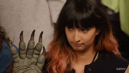 Guilty Girl Putting Her Dragon Hands Up GIF