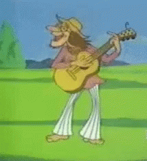 Guitar And Dancing Hippie GIF