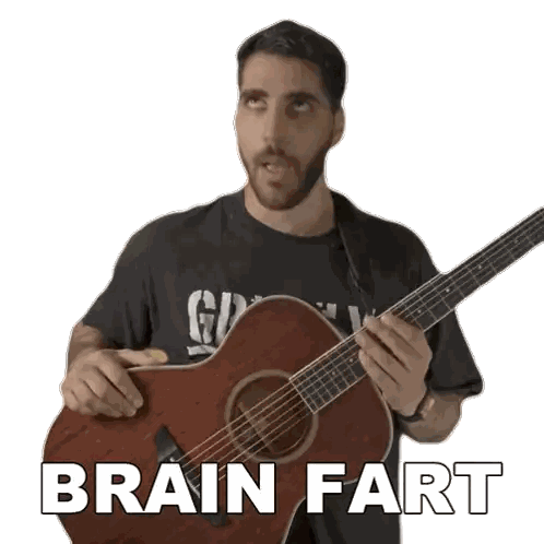 Guitar Playing Man Brain Fart