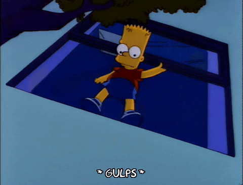 Gulp Gulp Gulp Nervous Bart Simpson Meme GIF