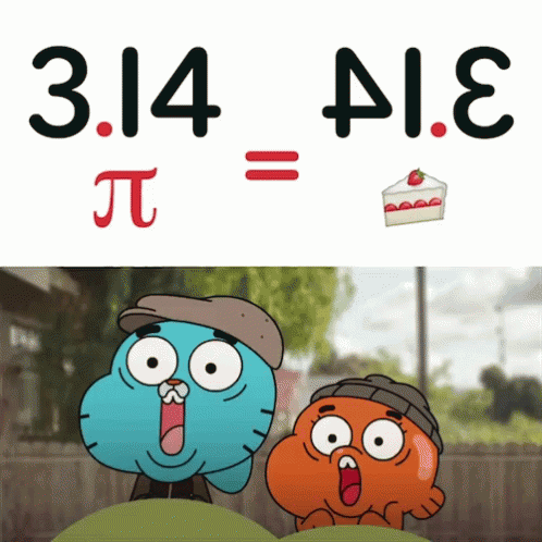 Gumball And Darwin Are Standing Next To Each Other In Front Of 3.14 GIF