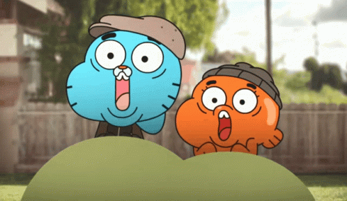 Gumball And Darwin From The Amazing World Of Gumball Are On A Hill GIF