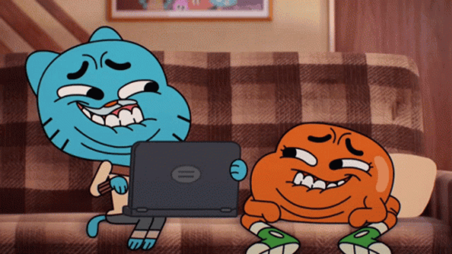 Gumball And Darwin Mischievous Smile GIF 