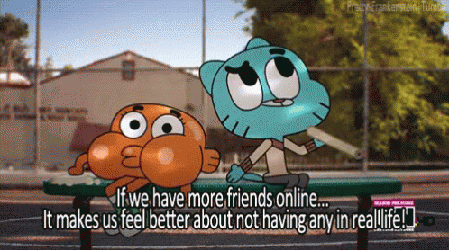 Gumball and Darwin Sitting on Bench