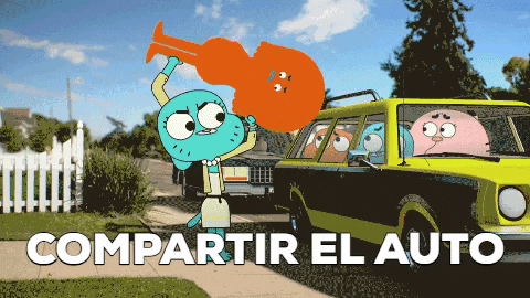 Gumball Compartir El Auto GIF