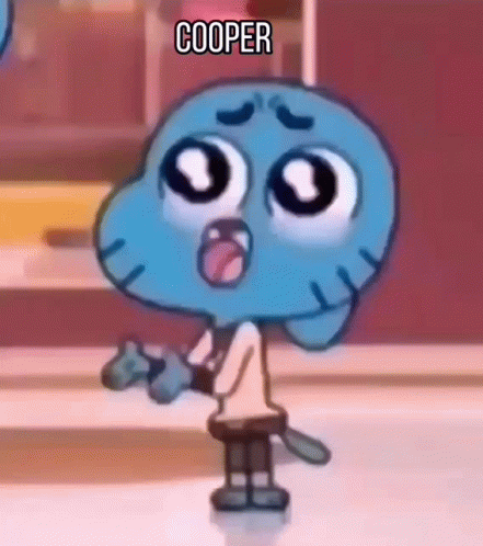 Gumball From Amazing World of Gumball Sitting on Bench With Cooper
